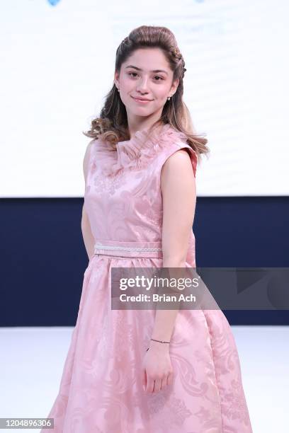Model walks the runway wearing Wonderland Childrenswear during NYFW Powered By hiTechMODA on February 08, 2020 in New York City.