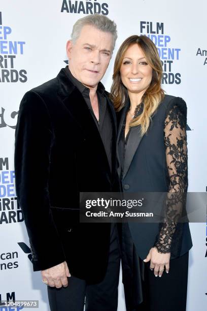 Ray Liotta and Jacy Nittolo attend the 2020 Film Independent Spirit Awards on February 08, 2020 in Santa Monica, California.