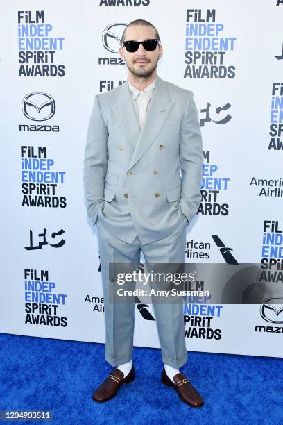 Shia LaBeouf attends the 2020 Film Independent Spirit Awards on February 08, 2020 in Santa Monica, California.