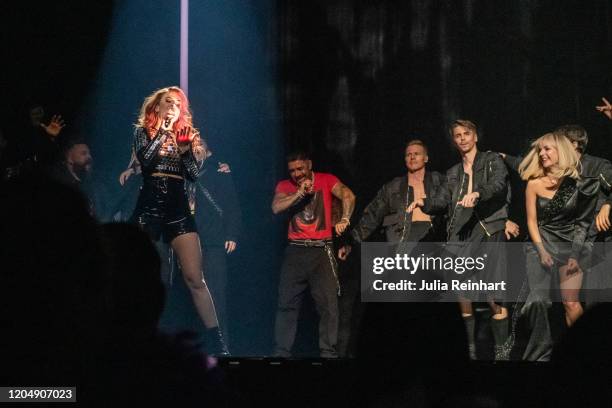 Swedish singer Johanna Jansson aka Dotter performs after advancing to the final of the Melodifestivalen, the competition to represent Sweden in the...