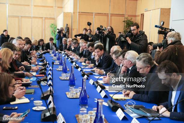 French Economy and Finance Minister Bruno Le Maire attends a meeting about the economic impact of the Coronavirus Covid-19 outbreak, at the Economy...