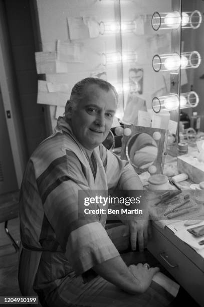 American actor Art Carney backstage at the Vivian Beaumont Theatre, July 27, 1968.