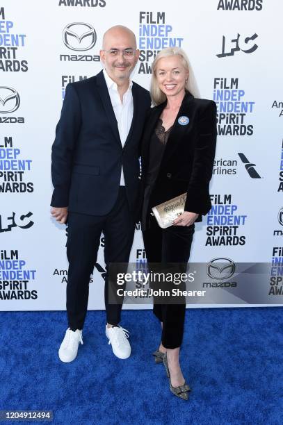 Julian Cautherley and Bronwyn Cornelius attend the 2020 Film Independent Spirit Awards on February 08, 2020 in Santa Monica, California.
