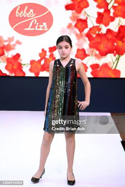 Model walks the runway wearing Bebe's and Liz's presents MODA Models during NYFW Powered By hiTechMODA on February 08, 2020 in New York City.