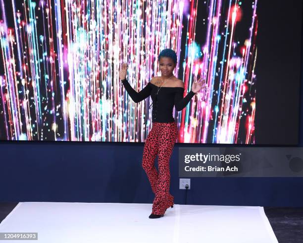 The designer walks the runway wearing Yani Glam during NYFW Powered By hiTechMODA on February 08, 2020 in New York City.