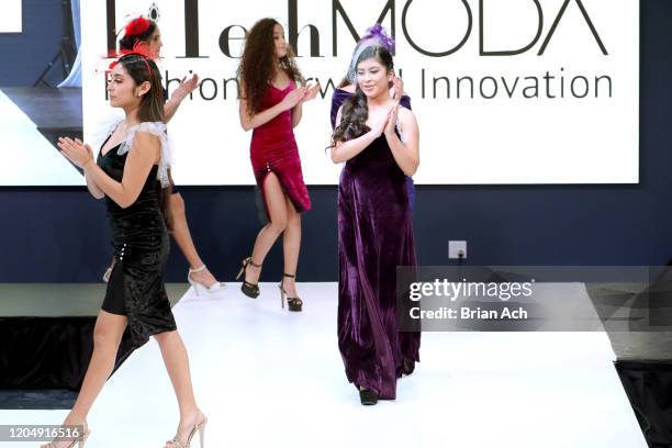 Models walk the runway wearing Fernandita Salazar Fashion Designer during NYFW Powered By hiTechMODA on February 08, 2020 in New York City.