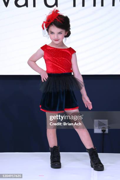 Model walks the runway wearing Fernandita Salazar Fashion Designer during NYFW Powered By hiTechMODA on February 08, 2020 in New York City.