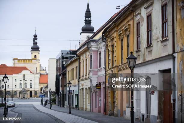 View of an old town street in Trnava.