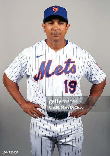 Manager Luis Rojas of the New York Mets poses during Photo Day on Thursday, February 20, 2020 at Clover Park in Port St. Lucie, Florida.