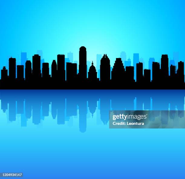 austin (all buildings are complete and moveable) - austin skyline stock illustrations