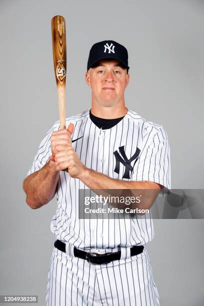 Erik Kratz of the New York Yankees poses during Photo Day on Thursday, February 20, 2020 at George M. Steinbrenner Field in Tampa, Florida.