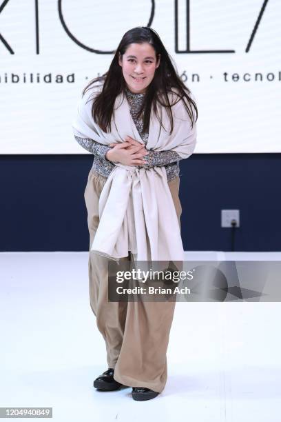 The designer walks the runway for EILEAN during NYFW Powered By hiTechMODA on February 08, 2020 in New York City.