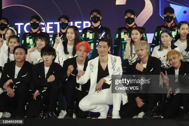 Japanese singer Akira of boy band EXILE attends the opening ceremony of 2020 Taipei Lantern Festival on February 8, 2020 in Taipei, Taiwan of China.