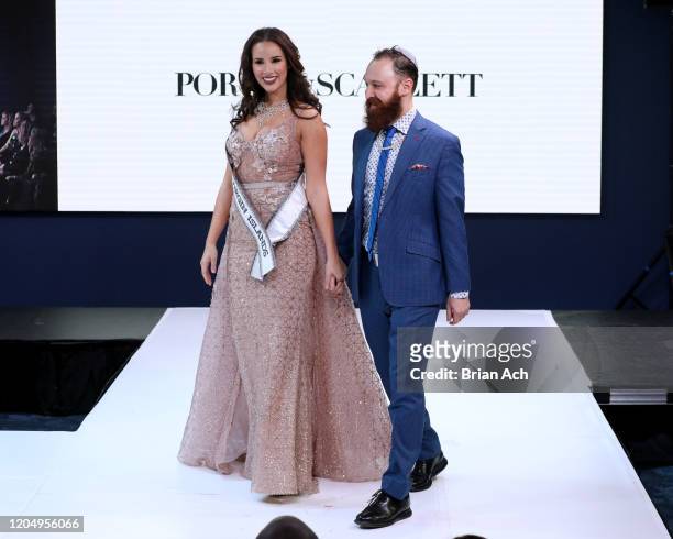 Andrea Piecuch walks the runway wearing Portia&Scarlett Couture with Celebrity Jeweler Mike Nekta New York during NYFW Powered By hiTechMODA on...