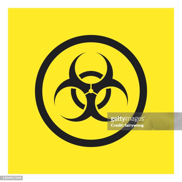 stockillustraties, clipart, cartoons en iconen met biohazard symboolteken, vectorpictogram - bord gevaar