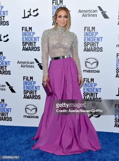 Jennifer Lopez attends the 2020 Film Independent Spirit Awards on February 08, 2020 in Santa Monica, California.