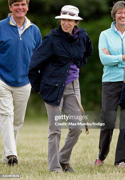 Princess Anne, The Princess Royal puts her trouser belt back on after using it as a makeshift dog lead as she attends day 2 of The Festival of...