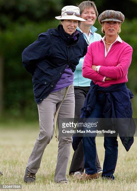 Princess Anne, The Princess Royal puts her trouser belt back on after using it as a makeshift dog lead as she attends day 2 of The Festival of...