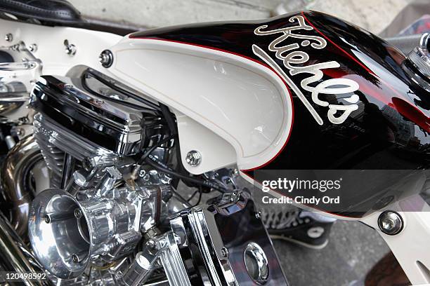 Motorcycle detail at the 2011 Kiehl's LifeRide for amfAR finale at the Kiehl's Since 1851 Flagship Store on August 6, 2011 in New York City.