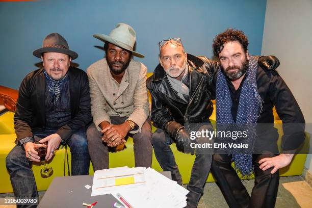 Danny Clinch, Gary Clark Jr., Timothy White and Johnny Galecki at the Sunset Marquis on February 08, 2020 in West Hollywood, California.
