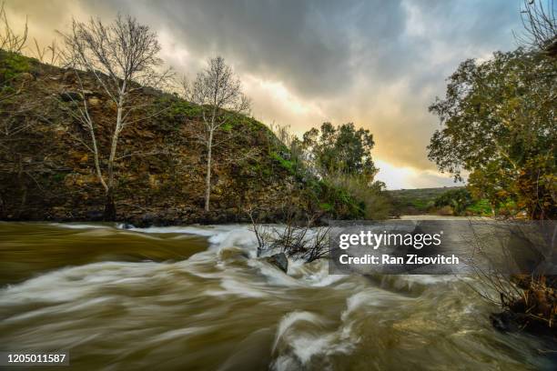 raging jordan river - river jordan stock pictures, royalty-free photos & images