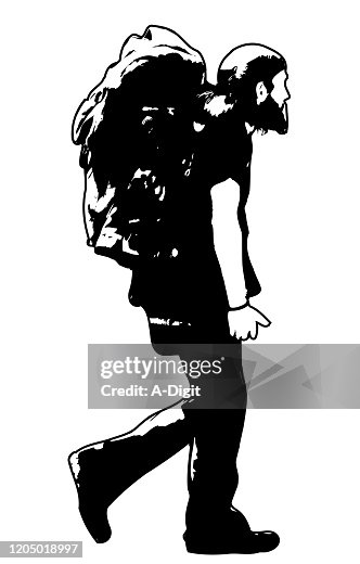 無家可歸的人與背包 無家可歸的人與背包