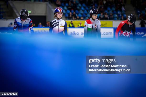 Ah Rum Noh of Korea looks on in the 1500m semi final during day 2 of the ISU World Cup Short Track at EnergieVerbund Arena on February 9, 2020 in...