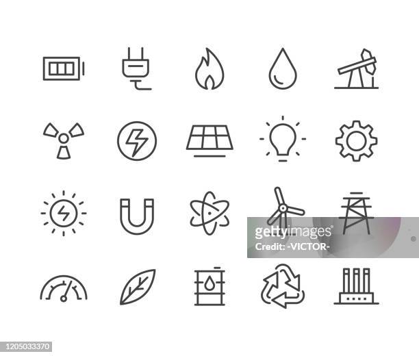 energie-ikonen - classic line serie - magnet stock-grafiken, -clipart, -cartoons und -symbole