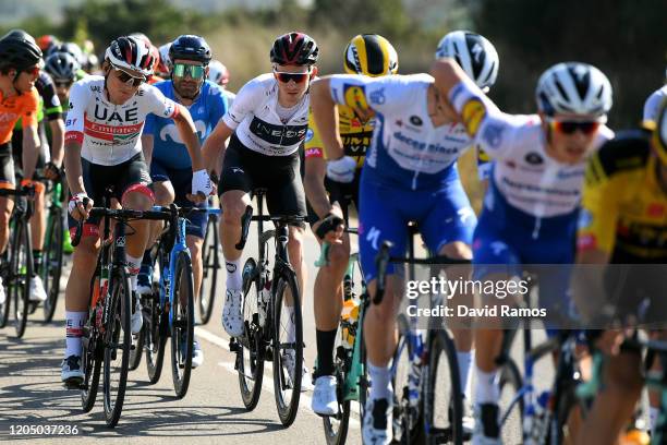 Edward Ravasi of Italy and UAE Team Emirates/ José Joaquín Rojas of Spain and Movistar Team / Tao Geoghegan Hart of The United Kingdom and Team INEOS...