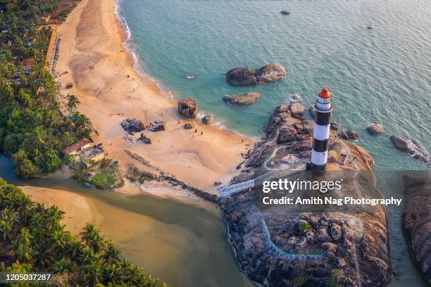 kaup (kapu) beach, karnataka - karnataka stockfoto's en -beelden