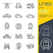 Lineo Editable Stroke - Transportation and Vehicles outline icons