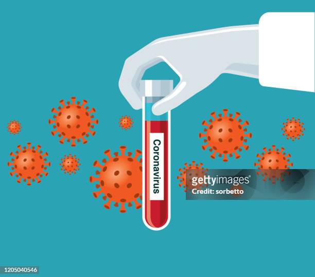 illustrazioni stock, clip art, cartoni animati e icone di tendenza di stock di coronavirus - coronavirus test