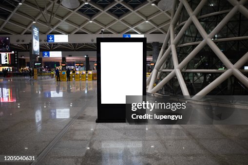 Blank billboard at airport Blank billboard at airport