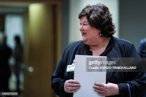 Belgian's Minister of Health, Social Affairs, Asylum Policy and Migration Maggie De Block arrives for a Justice and Home Affairs Council at the...