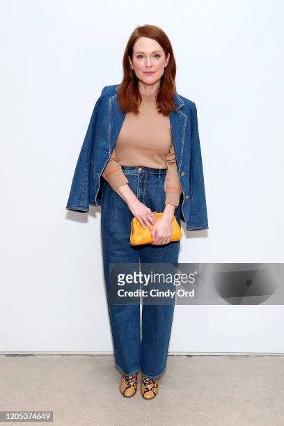 Julianne Moore attends the Tory Burch Fall Winter 2020 Fashion Show at Sotheby's on February 09, 2020 in New York City.