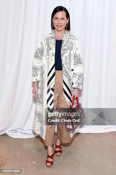 Lucy Liu attends the Tory Burch Fall Winter 2020 Fashion Show at Sotheby's on February 09, 2020 in New York City.