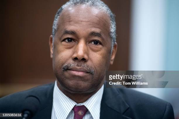 Secretary Ben Carson arrives to testify during the House Appropriations Transportation, and Housing and Urban Development, and Related Agencies...