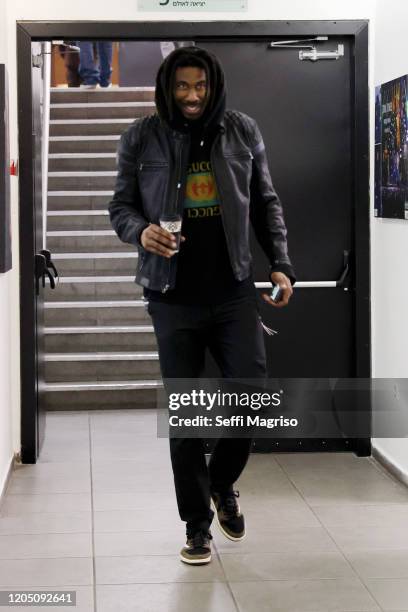 Amare Stoudemire, #32 of Maccabi Fox Tel Aviv arriving to the arena prior the 2019/2020 Turkish Airlines EuroLeague Regular Season Round 27 match...