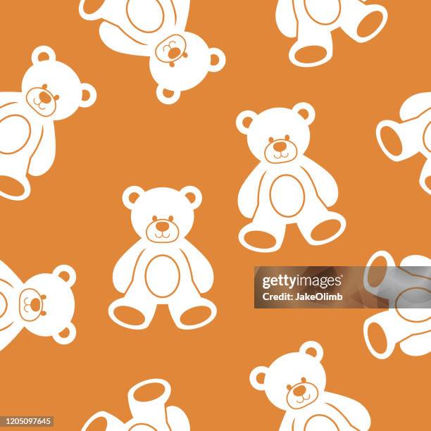 ilustraciones, imágenes clip art, dibujos animados e iconos de stock de teddy bear pattern silhouette - osito de peluche