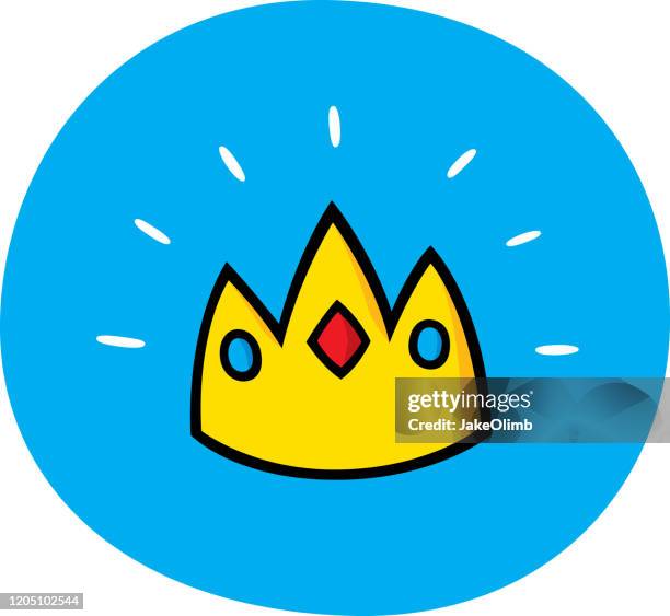 crown doodle - ruby gemstone stock illustrations