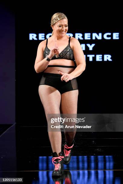 Model walks the runway during Ana Ono Intimates Project Cancerland At New York Fashion Week Powered By Art Hearts Fashion NYFW 2020 at The Angel...