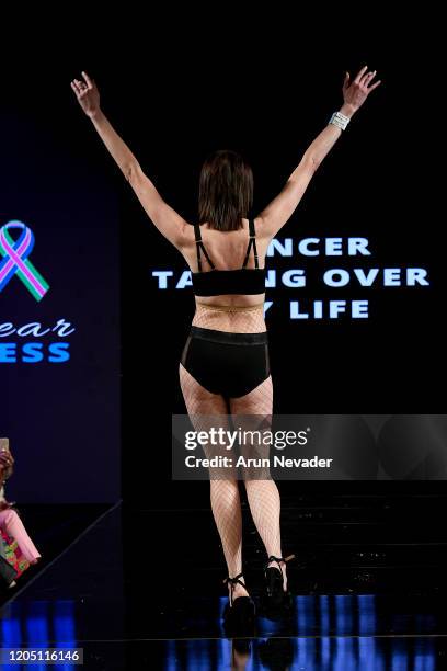 Model walks the runway during Ana Ono Intimates Project Cancerland At New York Fashion Week Powered By Art Hearts Fashion NYFW 2020 at The Angel...