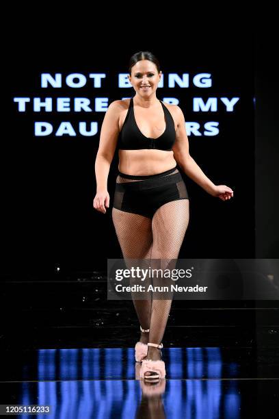 Model walks the runway during Ana Ono Intimates Project Cancerland At New York Fashion Week Powered By Art Hearts Fashion NYFW 2020 at The Angel...