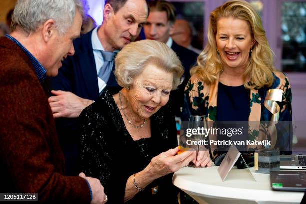 Princess Beatrix of The Netherlands and Princess Mabel of The Netherlands attend the Prince Friso engineer award on March 4, 2020 in Delft,...