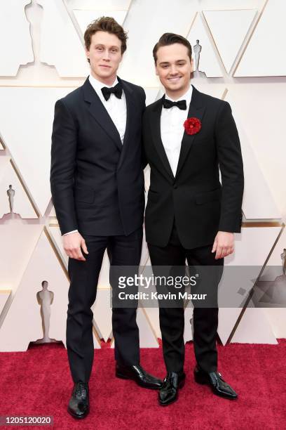 George MacKay and Dean-Charles Chapman attend the 92nd Annual Academy Awards at Hollywood and Highland on February 09, 2020 in Hollywood, California.