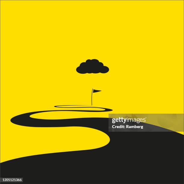 end of the road - curve road sign stock illustrations
