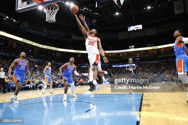 Marquis Teague of the Memphis Hustle lays up the ball during a NBA G-League game against the Oklahoma City Blue on March 4, 2020 at the Cox...