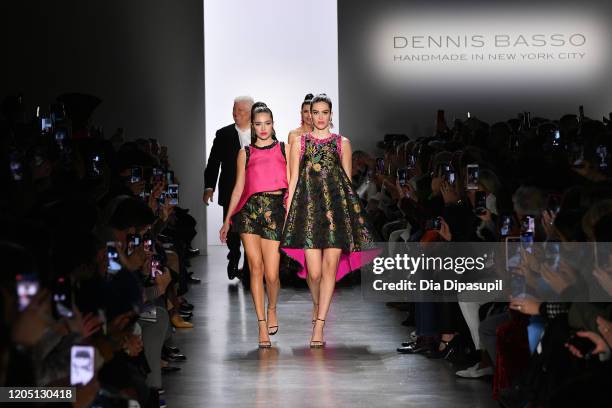 Designer Dennis Basso, Delilah Belle Hamlin, Lisa Rinna and Amelia Gray Hamlin walk the runway for Dennis Basso - Runway - February 2020 - New York...