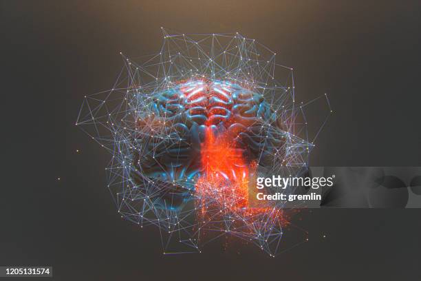 abstract brain activity image - human brain stock pictures, royalty-free photos & images