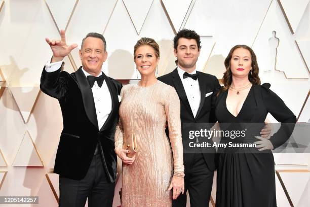 Tom Hanks, Rita Wilson, Truman Theodore Hanks, and Elizabeth Hanks attend the 92nd Annual Academy Awards at Hollywood and Highland on February 09,...